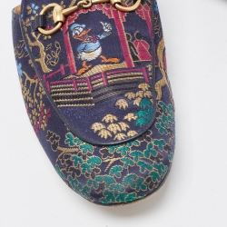 Gucci Multicolor Brocade Fabric Princetown Mules Size 42.5