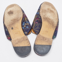 Gucci Multicolor Brocade Fabric Princetown Mules Size 42.5