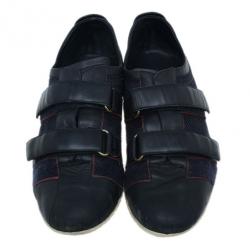 Pre Owned Gucci Black Mesh Velcro Sneakers Size 43.5