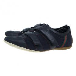 Pre Owned Gucci Black Mesh Velcro Sneakers Size 43.5