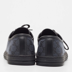 Gucci Blue/Black GG Canvas And Leather Cap Toe Low Top Sneakers Size 41.5