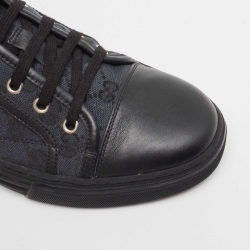 Gucci Blue/Black GG Canvas And Leather Cap Toe Low Top Sneakers Size 41.5