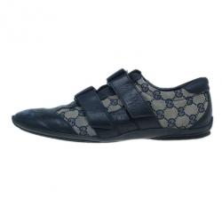 Gucci Guccisima Canvas and Leather Velcro Sneakers Size 43.5