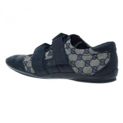Gucci Guccisima Canvas and Leather Velcro Sneakers Size 43.5