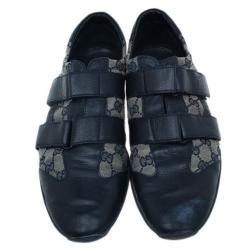 Gucci Guccisima Canvas and Leather Velcro Sneakers Size 43.5
