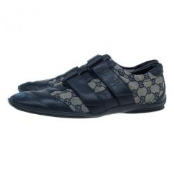 Gucci Guccisima Canvas and Leather Velcro Sneakers Size 43.5