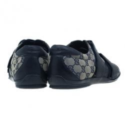 Gucci Guccisima Canvas and Leather Velcro Sneakers Size 43.5