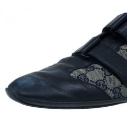 Gucci Guccisima Canvas and Leather Velcro Sneakers Size 43.5