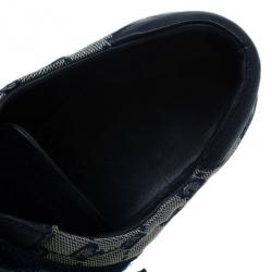Gucci Guccisima Canvas and Leather Velcro Sneakers Size 43.5