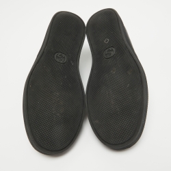 Pre Owned Gucci Black GG Coated Canvas and Leather Slip On Sneakers Size 41.5