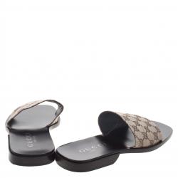 مملوكة مسبقًا Gucci Beige GG Canvas Sandals Size 42