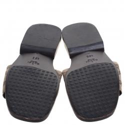 مملوكة مسبقًا Gucci Beige GG Canvas Sandals Size 42