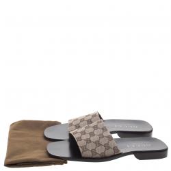 مملوكة مسبقًا Gucci Beige GG Canvas Sandals Size 42