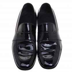 Pre Owned حذاء لوفرز غوتشي جلد أسود لامع مقاس 40