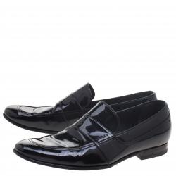 Pre Owned حذاء لوفرز غوتشي جلد أسود لامع مقاس 40