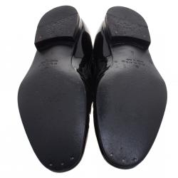 Pre Owned حذاء لوفرز غوتشي جلد أسود لامع مقاس 40