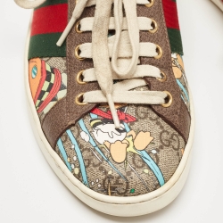 Gucci Multicolor Canvas and Leather Web Ace Sneakers Size 39.5 