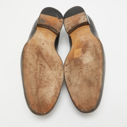 مملوكة مسبقًا Gucci Black Leather Interlocking G Loafers Size 41