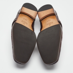 Pre Owned Gucci Brown Crocodile Slip On Loafers Size 42