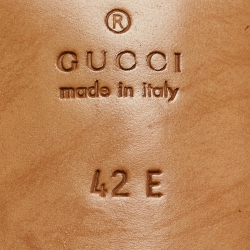 Pre Owned Gucci Brown Crocodile Slip On Loafers Size 42