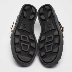 Pre Owned Gucci Black Rubber Buckle Strap Sandals Size 42