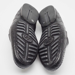 مملوكة مسبقًا Gucci Black Guccissima Leather Penny Loafers Size 42.5