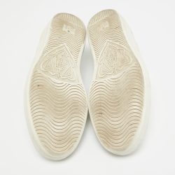 Pre Owned حذاء رياضي غوتشي ويب أيس جلد أبيض مقاس 42.5