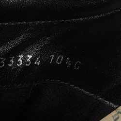 مملوكة مسبقًا Gucci Black Guccissima Leather Web Low Top Sneakers Size 44.5 