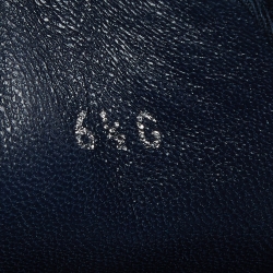 Pre Owned Gucci Navy Blue/Beige Suede and GG Supreme Canvas Low Top Sneakers Size 40.5 