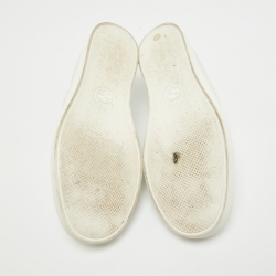 Pre Owned Gucci White Leather G Rhombus Slip On Sneakers Size 42