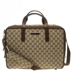 Gucci Brown/Beige GG Canvas Briefcase