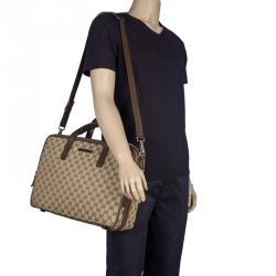 Gucci Brown/Beige GG Canvas Briefcase