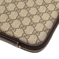Gucci Beige GG Supreme Canvas Interlocking GG Netbook Case