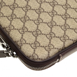 Gucci Beige GG Supreme Canvas Interlocking GG Netbook Case