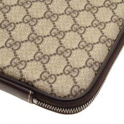Gucci Beige GG Supreme Canvas Interlocking GG Netbook Case