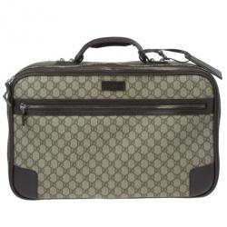 Gucci Beige GG Coated Canvas Boston Travel Bag