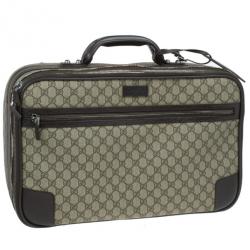 Gucci Beige GG Coated Canvas Boston Travel Bag
