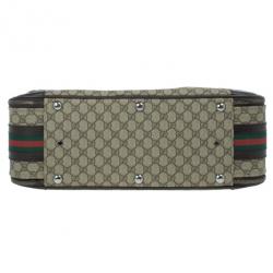 Gucci Beige GG Coated Canvas Boston Travel Bag