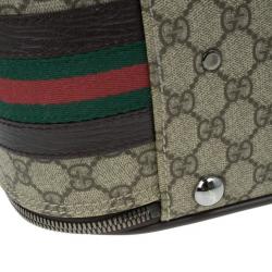 Gucci Beige GG Coated Canvas Boston Travel Bag