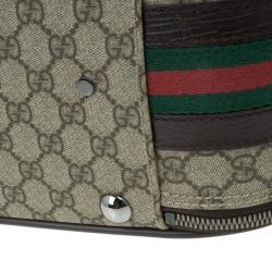 Gucci Beige GG Coated Canvas Boston Travel Bag