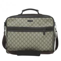Gucci Brown GG Coated Canvas and Leather Medium Briefcase