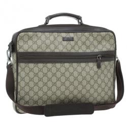 Gucci Brown GG Coated Canvas and Leather Medium Briefcase