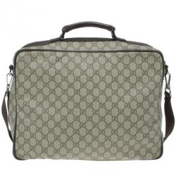 Gucci Brown GG Coated Canvas and Leather Medium Briefcase