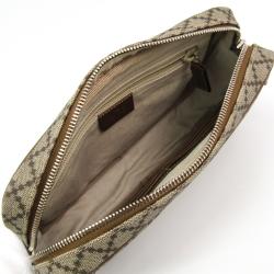 مملوكة مسبقًا Gucci Beige/Brown Diamante Canvas Clutch Bag