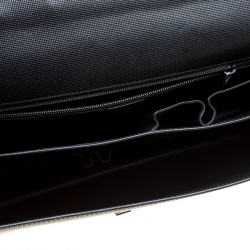 Gucci Black Textured Leather Double Gusset Briefcase 