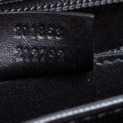 Gucci Black Textured Leather Double Gusset Briefcase 