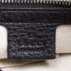 مملوكة مسبقًا Gucci Black Pebbled Leather Backpack Bag