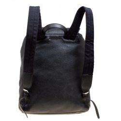 مملوكة مسبقًا Gucci Black Pebbled Leather Backpack Bag