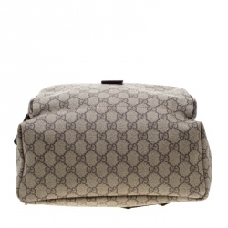 Gucci Beige/Brown GG Canvas and Leather Medium Flaptop Backpack