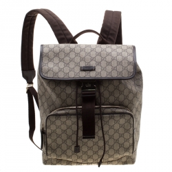 Gucci Beige/Brown GG Canvas and Leather Medium Flaptop Backpack